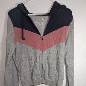 lounge life light jacket, juniors striped zip up